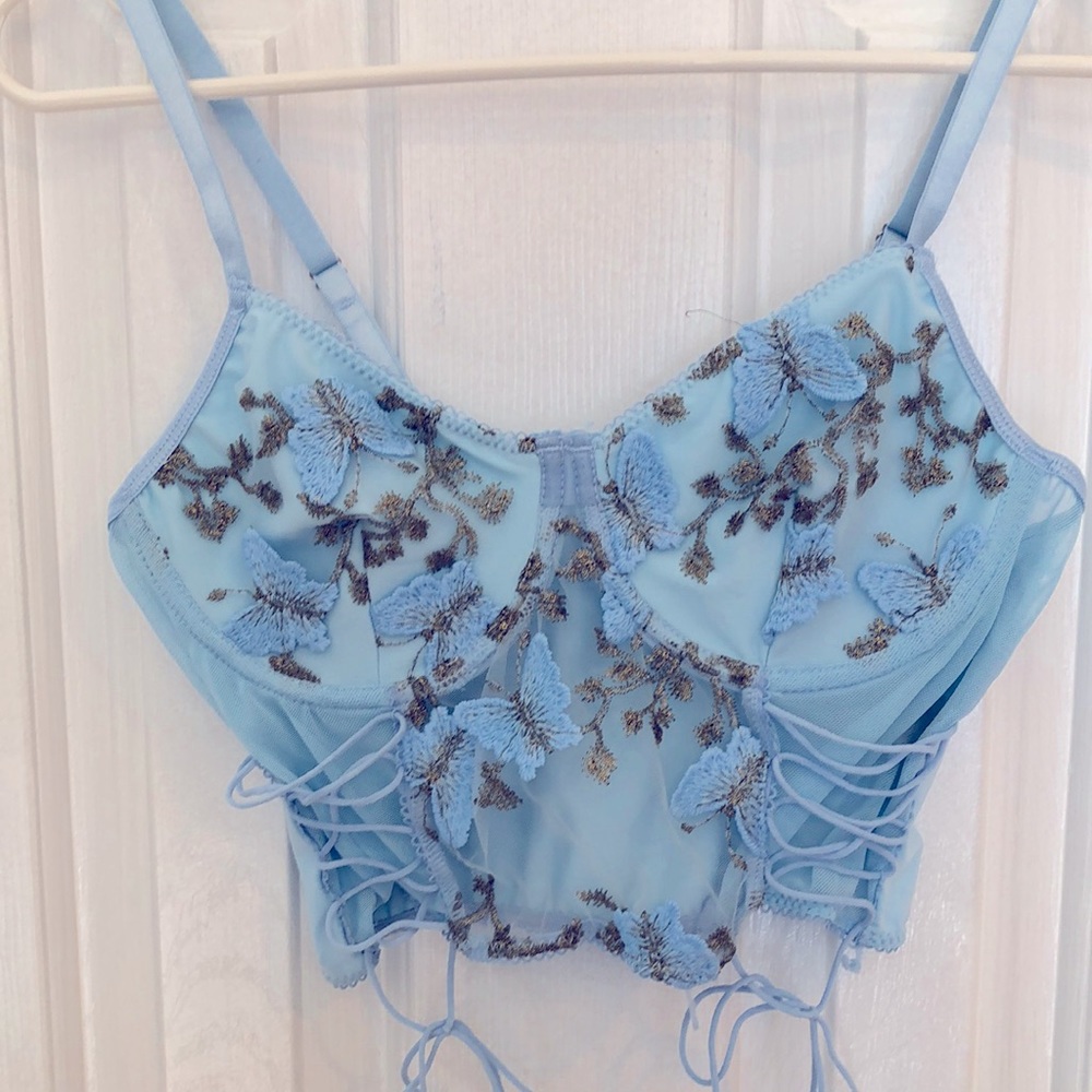 Blue and Gold Bustier Top